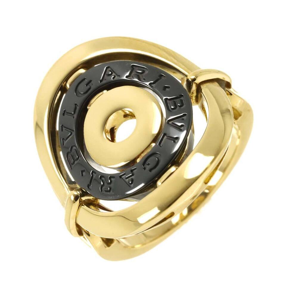 Bulgari BVLGARI Astrale Cerchi 1 Ring 18K YG Yellow Gold 750 Ceramic